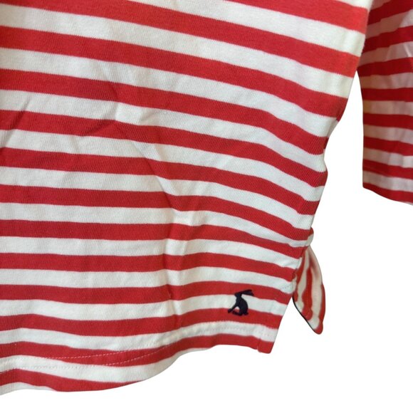 Joules Marina Red Striped Dalmation Dog Embroidered Cotton Top Women's size 22 - Picture 7 of 10